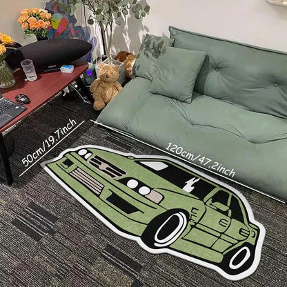 Car Shaped Rug – Soft Non-Slip Cartoon Floor Mat for Home Decor