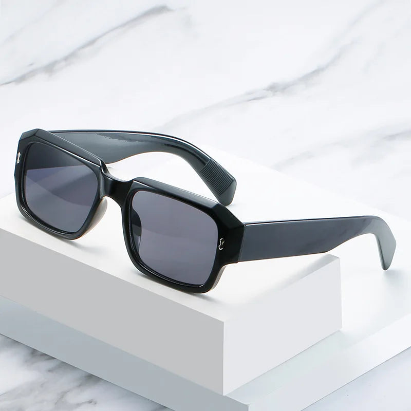 Chunky Square Sunglasses – Unisex Retro Bold Frame Shades