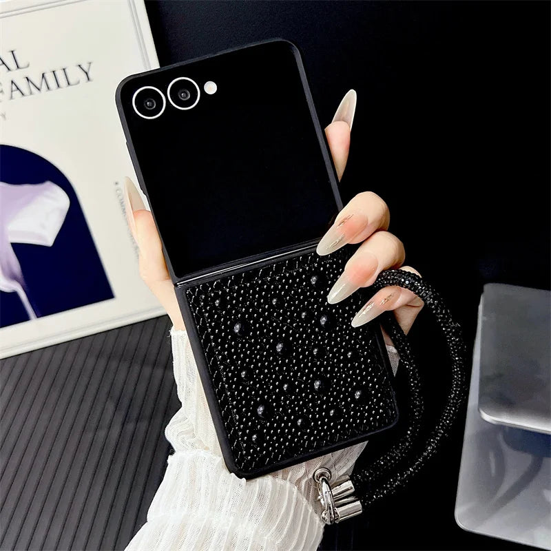 Samsung Galaxy Z Flip Case 3D Pearl Glitter – Luxury Bling Cover