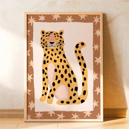 Boho Cat Bicycle Wall Art Poster – Kids Nursery Print