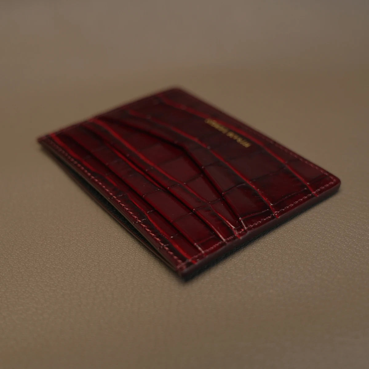 Personalized Crocodile Leather Slim Card Holder Wallet