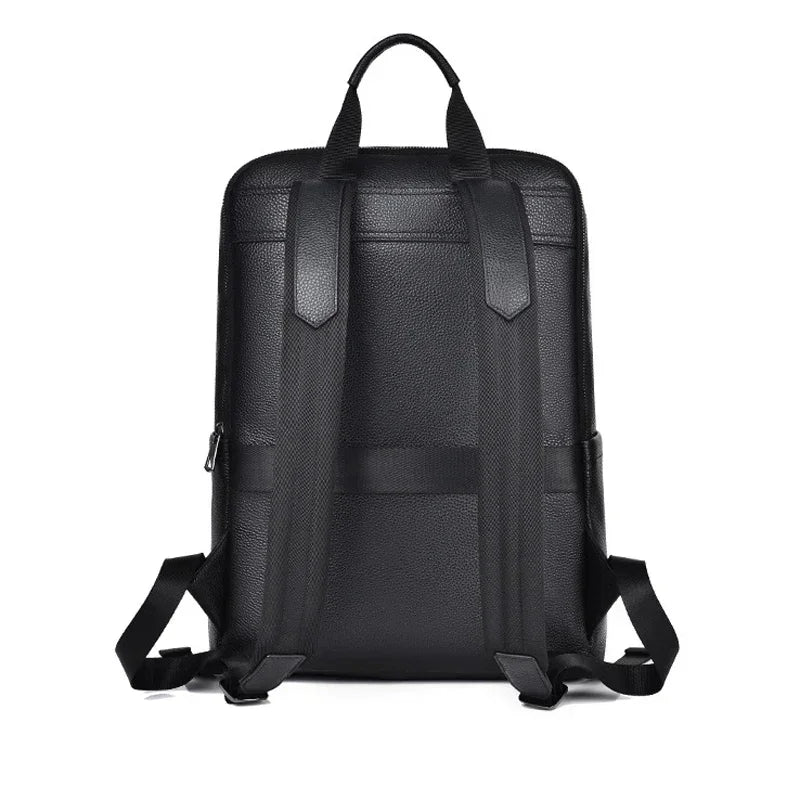 Genuine Leather Men's Backpack – 15.6 Inch Laptop Bag