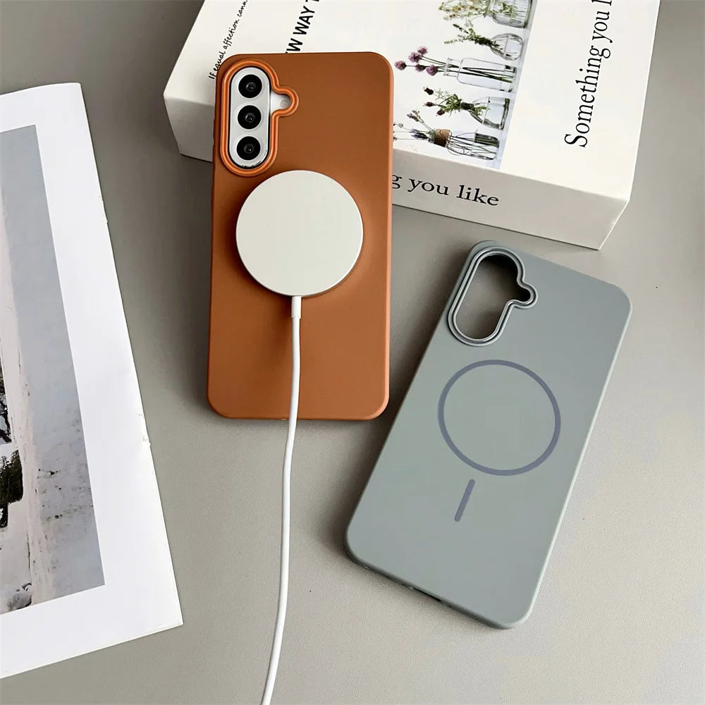 Slim Matte Magnetic Case for Samsung Galaxy S25 S24 S23 S22 Ultra A-Series | Wireless Charging