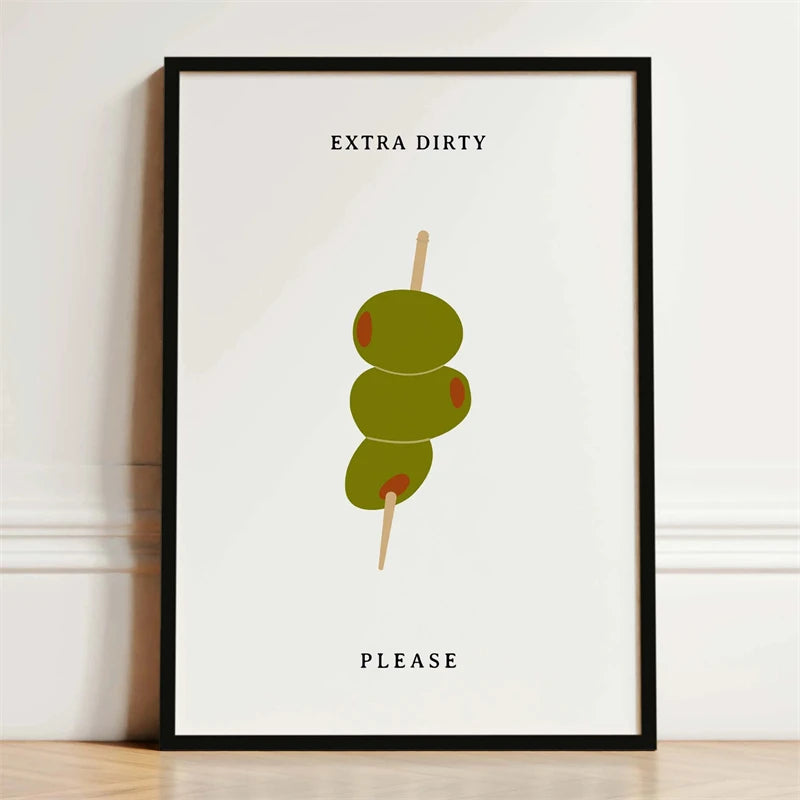Wine & Dine Wall Art Poster – Retro Kitchen Print
