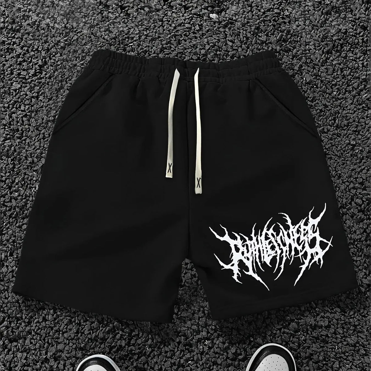 Men S Selling Letter Pattern Printed Drawstring Waist Shorts