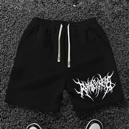 Men S Selling Letter Pattern Printed Drawstring Waist Shorts