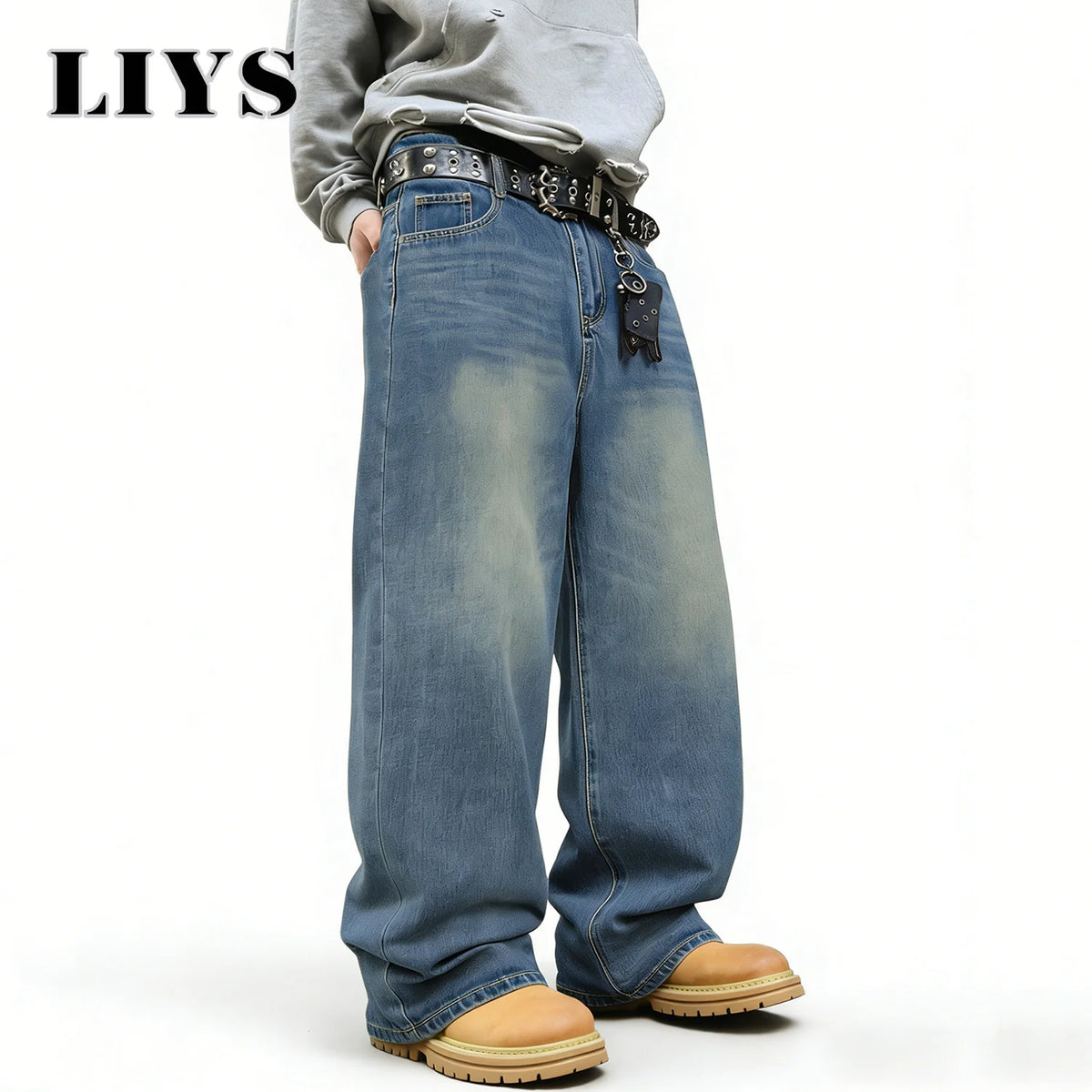 Baggy Wide Leg Jeans – Unisex Oversized Streetwear Denim Pants