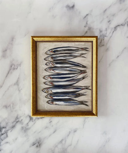 Sardines Still Life Wall Art Print – French Oil Painting Poster