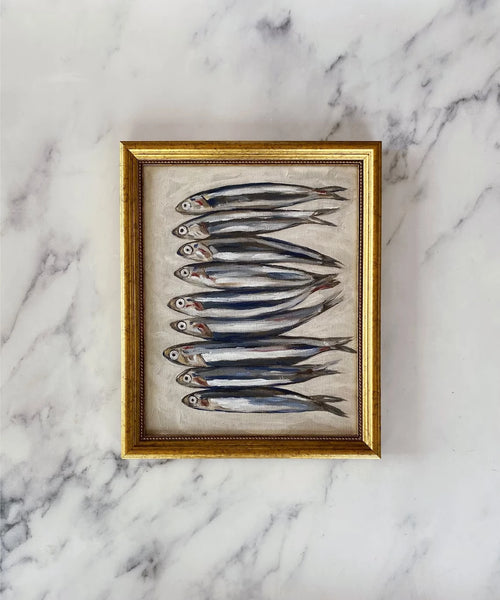 Sardines Still Life Wall Art Print – French Oil Painting Poster