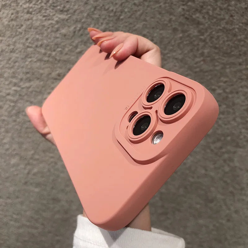 Matte Silicone iPhone Case with Camera Lens Protection
