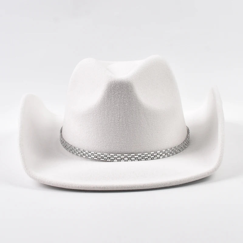 Rhinestone Star Cowgirl Hat – Wide Brim Western Cowboy Hat for Women