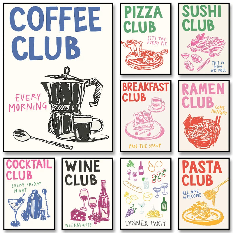 Minimalist Kitchen Wall Art Poster – Food Print for Home Decor