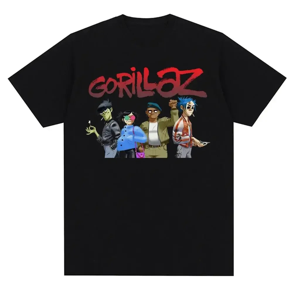 Gorillaz Graphic T-Shirt – 90s Punk Rock Band Tee Unisex
