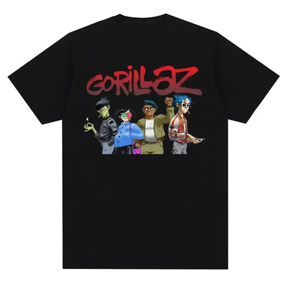 Gorillaz Graphic T-Shirt – 90s Punk Rock Band Tee Unisex