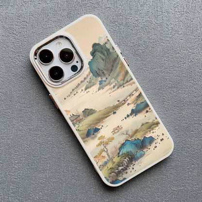 Mountain Peak Lake Vintage Silicone Phone Case