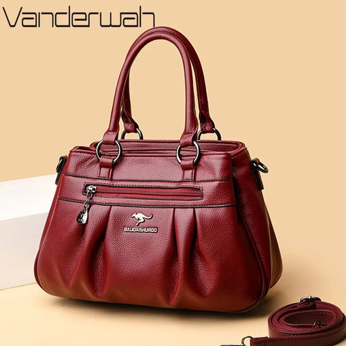 Luxury Leather Tote Bag – Women's Large Shoulder Crossbody Handbag