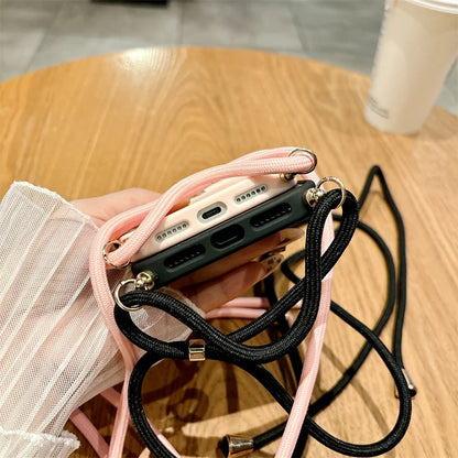 MagSafe Lanyard iPhone Case Candy Color Crossbody Necklace