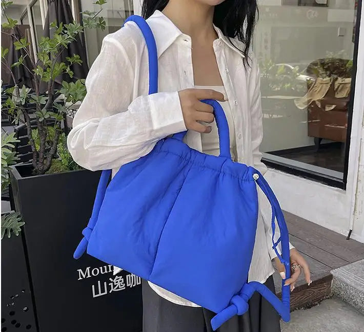 Puffer Tote Bag – Women's Padded Nylon Shoulder Bag