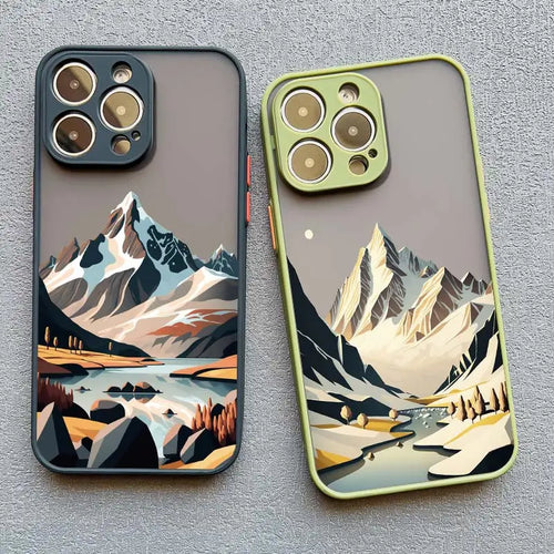 Mountain Peaks Landscape iPhone Case – Shockproof Frosted Cover