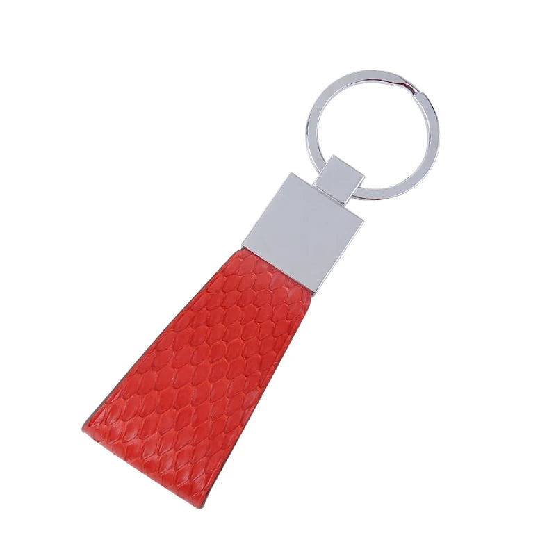 Premium Exotic Skin Leather Key Fob – Luxury Gift Keychain