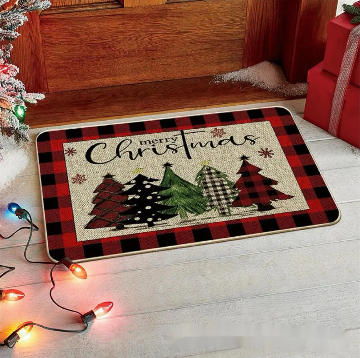 Merry Christmas Floor Mat – Indoor Outdoor Holiday Welcome Rug