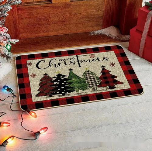 Merry Christmas Floor Mat – Indoor Outdoor Holiday Welcome Rug