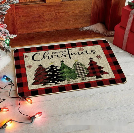 Merry Christmas Floor Mat – Indoor Outdoor Holiday Welcome Rug