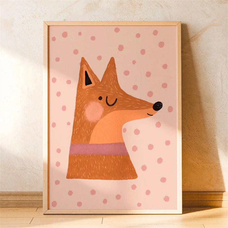 Boho Cat Bicycle Wall Art Poster – Kids Nursery Print