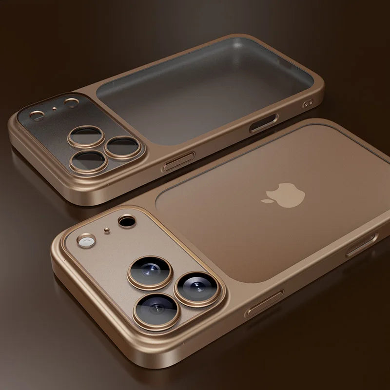 iPhone 17 Series Frosted Translucent Phone Case – Slim Cosmic Plating Cover
