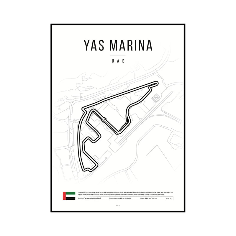 F1 Race Track Map Poster – Formula 1 Circuit Wall Art Print