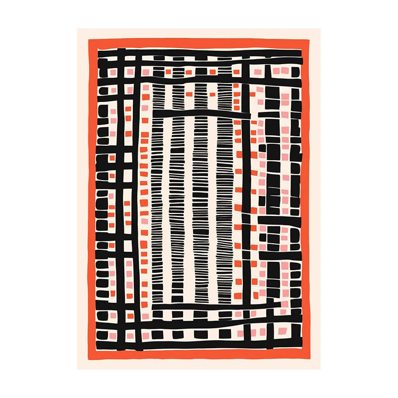 Mid-Century Modern Wall Art Poster – Retro Abstract Geometric Print