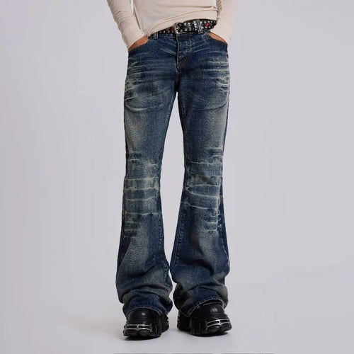 Distressed Flare Jeans – Y2K Bootcut Streetwear Denim