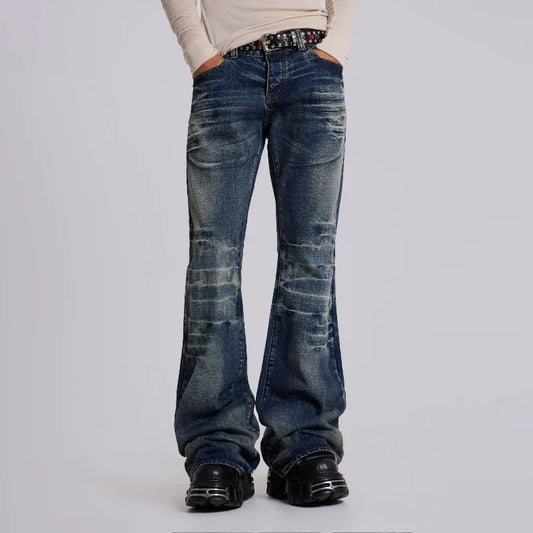 Distressed Flare Jeans – Y2K Bootcut Streetwear Denim