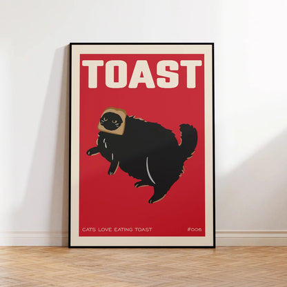 Black Cat Toast Wall Art Poster – Funny Cat Lover Gift
