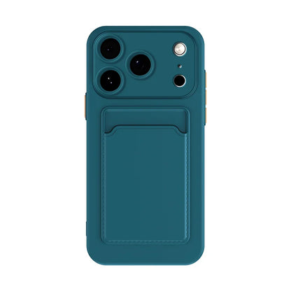 Silicone Card Holder iPhone Case – Wallet Slot Back Cover
