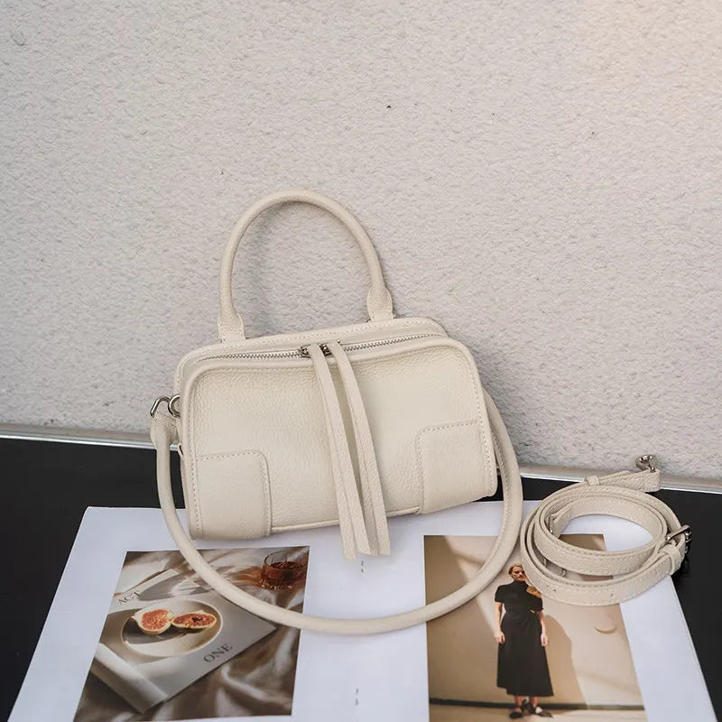 Genuine Cowhide Leather Mini Crossbody Bag