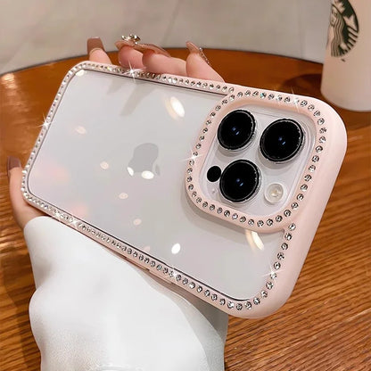 Rhinestone Diamond Clear Case for iPhone 16 15 14 13 Pro Max | Luxury Bling Shockproof Cover
