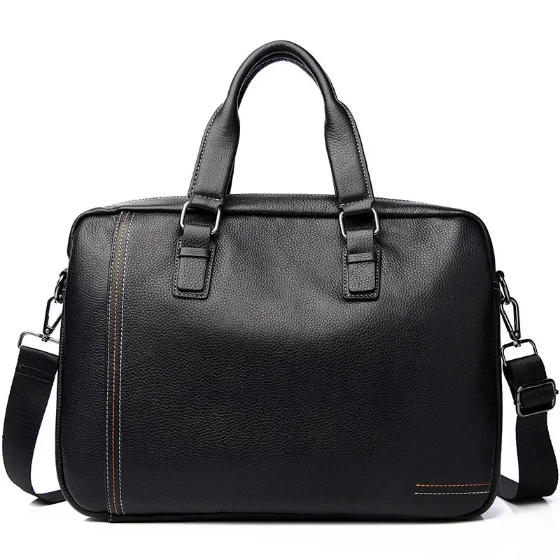 Genuine Leather Men's Briefcase – Business Shoulder Messenger Bag