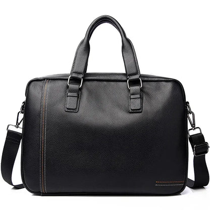 Genuine Leather Men's Briefcase – Business Shoulder Messenger Bag