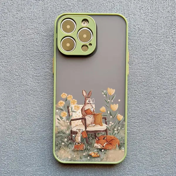 Cartoon Animal Phone Case – Bear Fox Squirrel for iPhone
