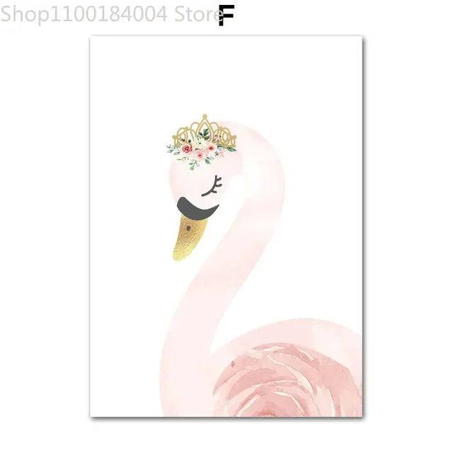 Kids Room Nursery Wall Art Posters – Boho Ballet Girl, Rainbow & Floral Prints