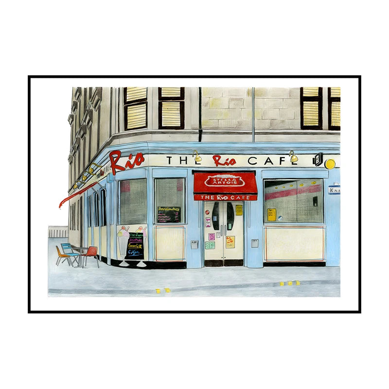 Glasgow Bookshops Wall Art Poster – Watercolor Illustrated Print