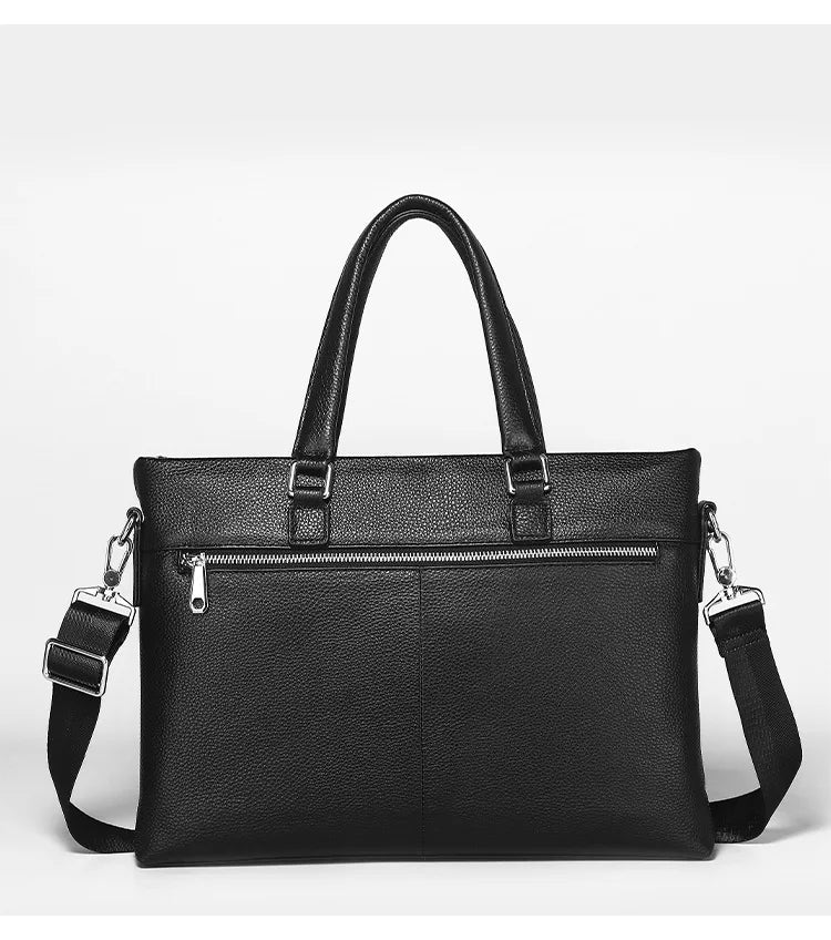 Genuine Leather Men's Briefcase – 13" Laptop Messenger Bag