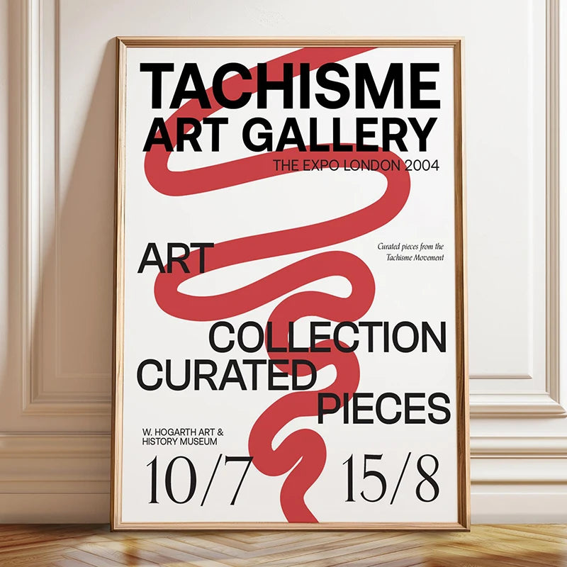 Vintage Exhibition Cat Poster – Retro Japanese Art Print