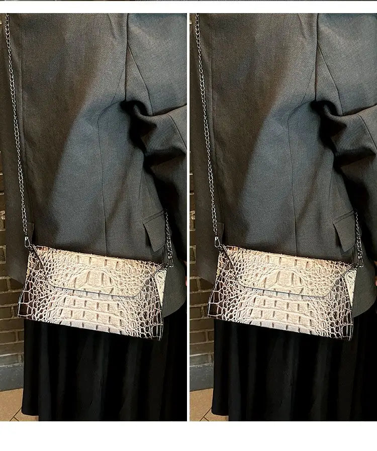 Alligator Embossed Leather Women's Clutch Wallet
