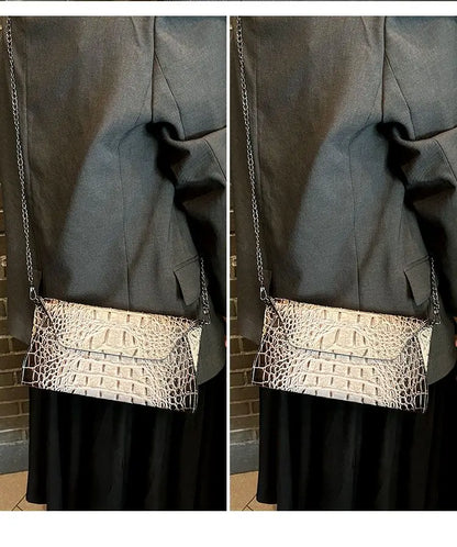 Alligator Embossed Leather Women's Clutch Wallet