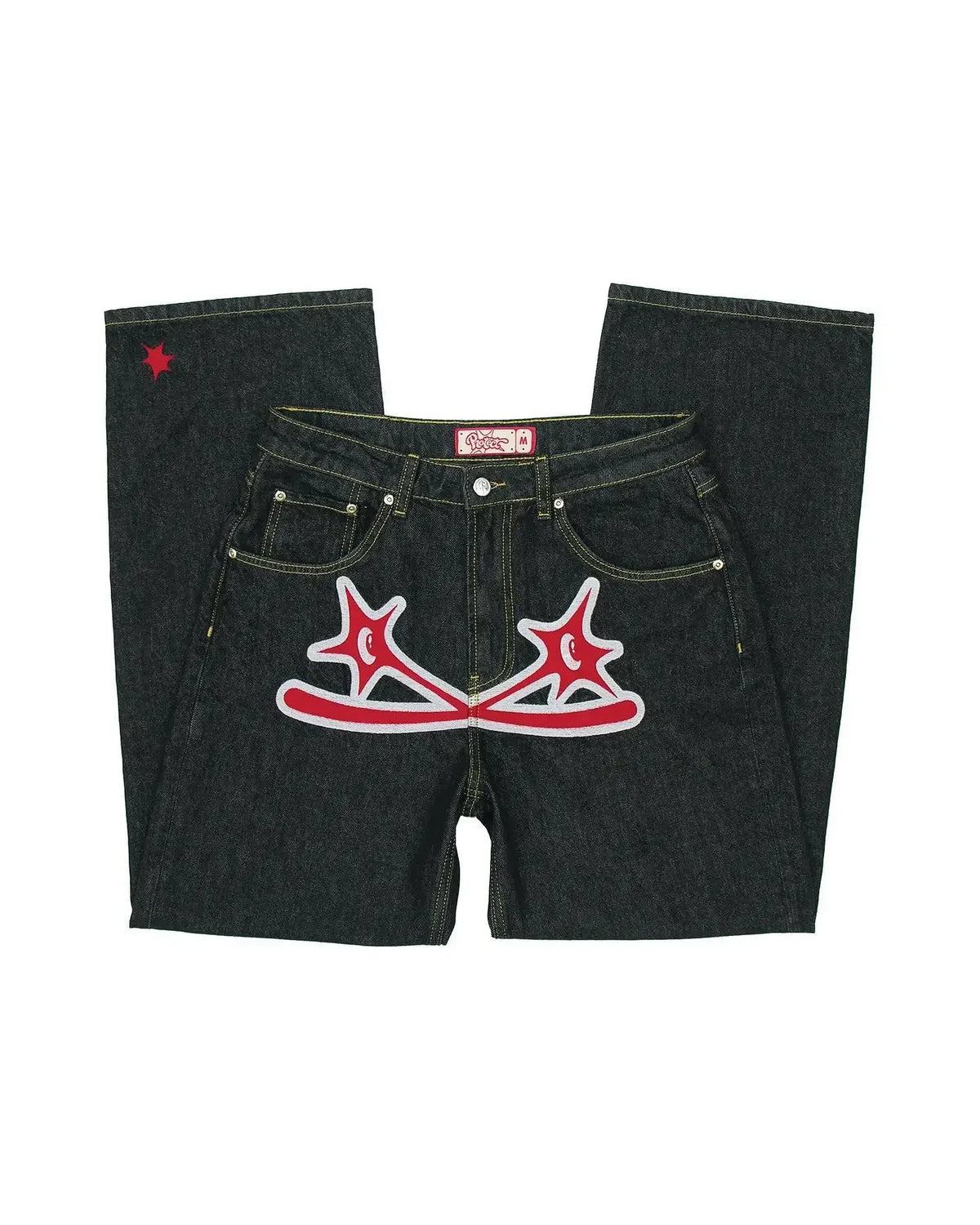 Y2K Wide Leg Jeans – Punk Graphic Print Baggy Denim Pants