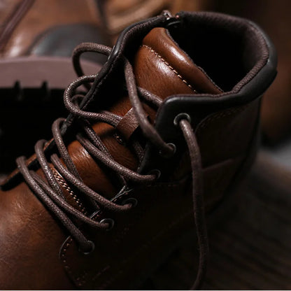 Men's Leather Ankle Boots – Rugged Work & Motorcycle Style