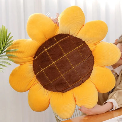 Sunflower Flower Shaped Plush Throw Pillow