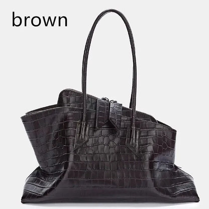 Crocodile Pattern Leather Tote Bag – Large Capacity Shoulder Bag